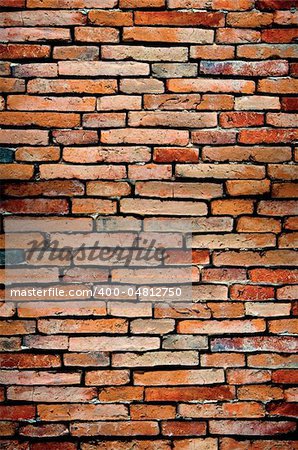 old brick wall orange colored for background