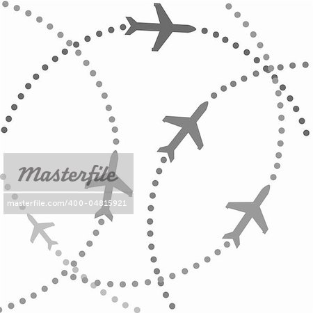 Planes speeding on their flight paths