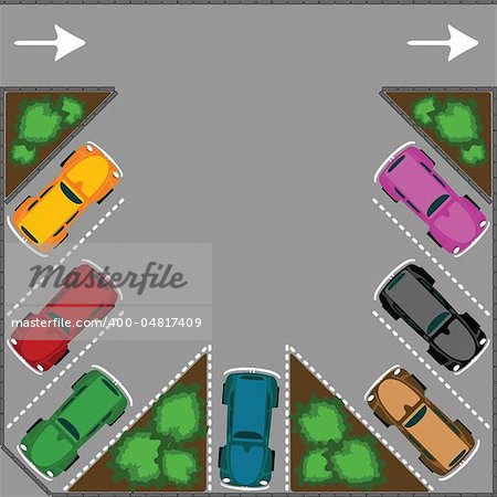 parking for cars, abstract vector art illustration