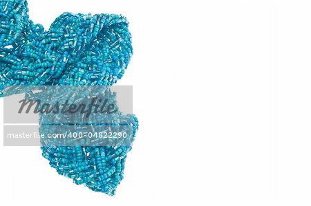Blue Woven Bead Border or Background Fashion Luxury Concept.