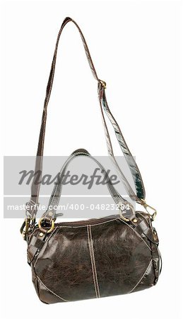 Black womans bag isolated with clipping path
