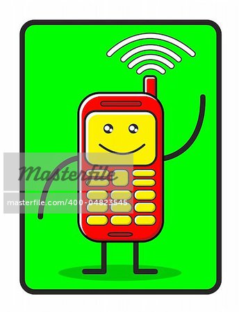cartoon cellphone created by vector describe funny character