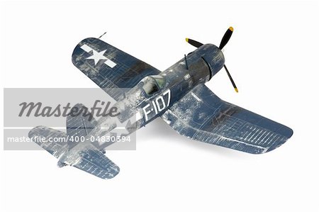World War II isolated propellor aircraft fighter plane