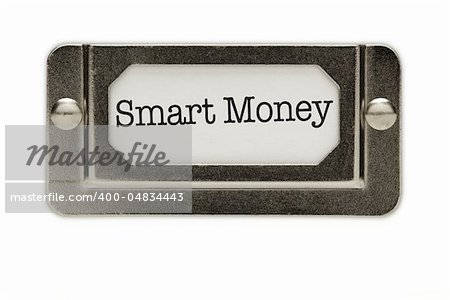 Smart Money File Drawer Label Isolated on a White Background.