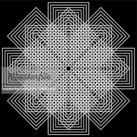 Abstract design with geometric shapes optical illusion illustration