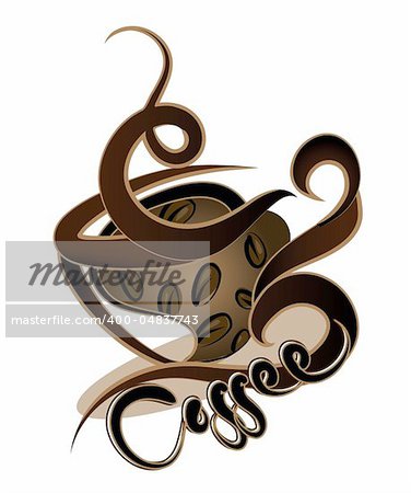 stylish coffee illustration isolated on white background