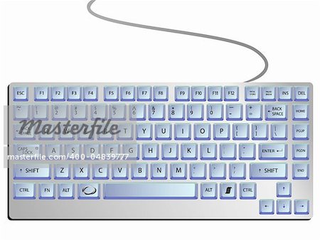 keyboard against white background, abstract vector art illustration
