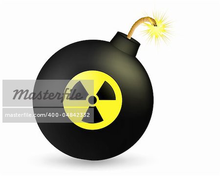 Illustration of the bomb with the radiation sign