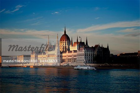 Hungarian parliament, Budapest on dusk