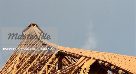 The top of the Eiffel Tower in Paris, France