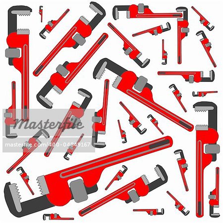 pipe wrench pattern, vector art illustration