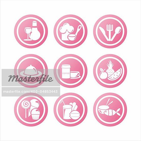 set of 9 pink restaurant signs