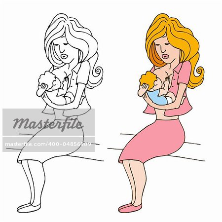 An image of a woman nursing her baby.