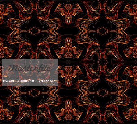 Seamless wallpaper, textile pattern or background in multi-colors on a black background.
