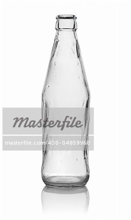 Glass bottle isolated on a white background. Path