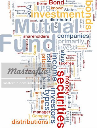 Background concept wordcloud illustration of mutual fund