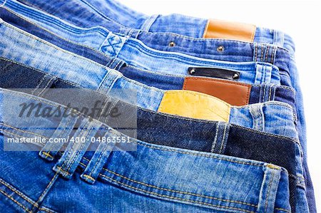 Blue Jeans isolated on white background with copy space for your text