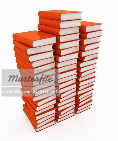 Stacks of books isolated on white background
