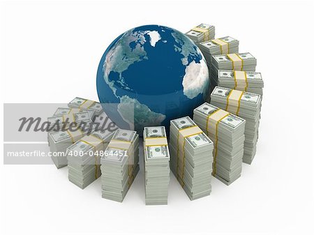 Global investment concept isolated on white