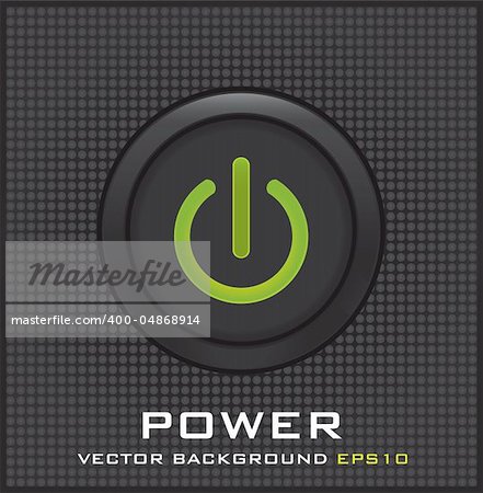 Power button on dots background vector