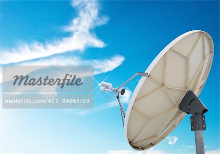 satellite dish antennas under blue sky