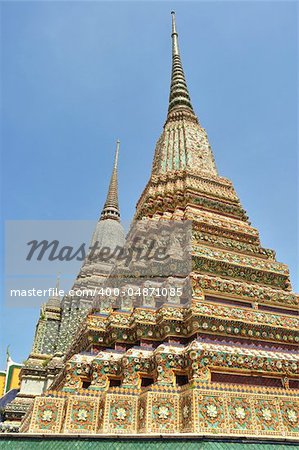 Ancient Pagoda or Chedi at Wat Pho,The Temple of reclining buddha, Bangkok,Thailand