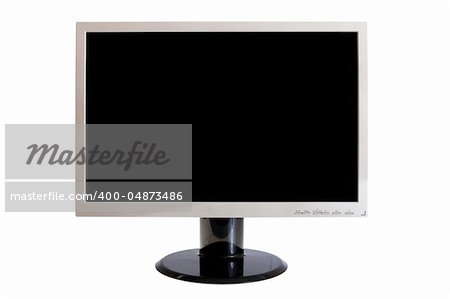 Computer lcd  monitor, isolated on white, clipping paths included
