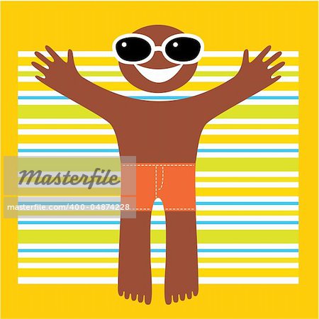 Illustration-background - a happy summer. Vector Template.