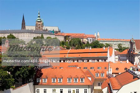 czech republic prague - lesser town (mala strana) and hradcany castle