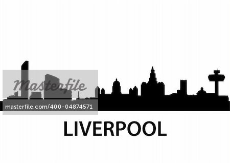 detailed illustration of Liverpool, Great Britain