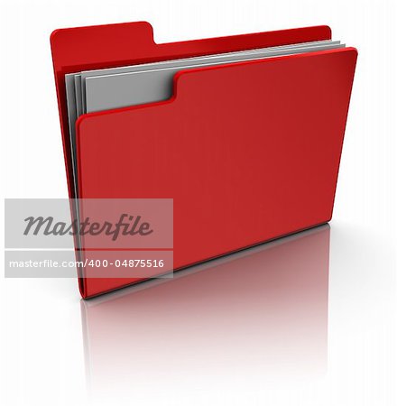 3d illustrationof red folder icon