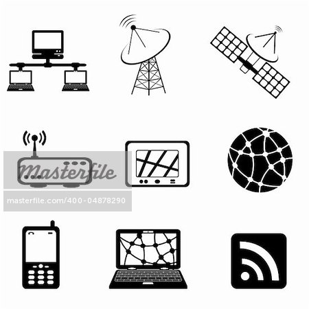 Communication, technology and computer icon set