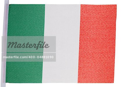 Italian flag against a white background