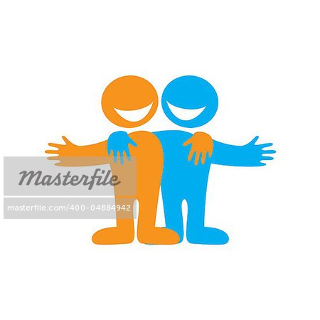 Icon Happy friends. Symbol of friendship. Vector sign.