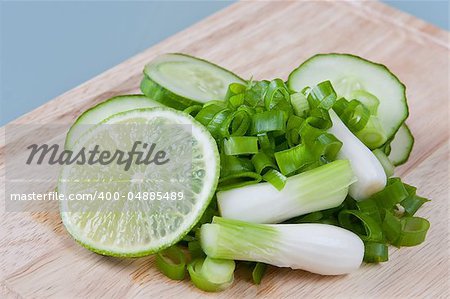 Ingredients for a healthy vegetable salad