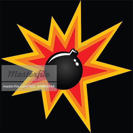 illustration of a cartoon bomb with explosion