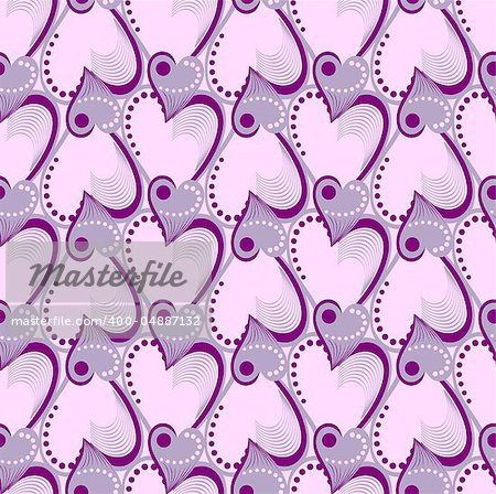 Valentine's Day. Seamless pattern with purple and pink hearts