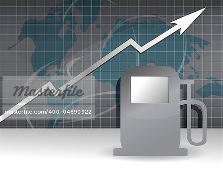 raising gas prices graph illustration design