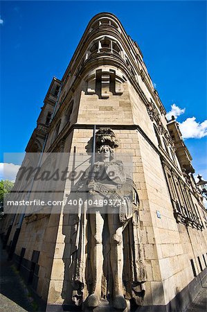 stone roland statue at the townhall in Duisburg