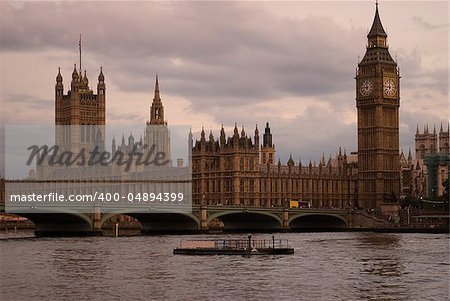 Big Ben and Parliament at sunset light