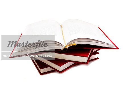 pile of  books isolated over white background
