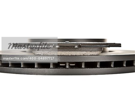 brake disk and brake pad side view