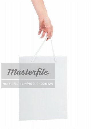 White Shopping Bag Isolated on a white background