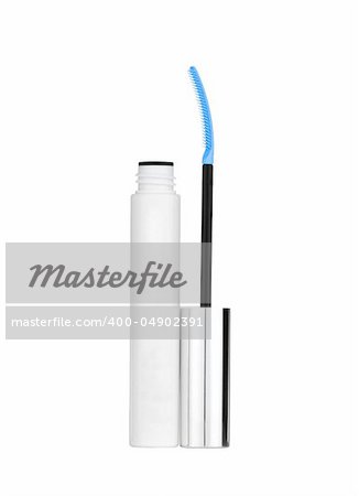 blue mascara for eyes isolated on the white background with Clipping Path.