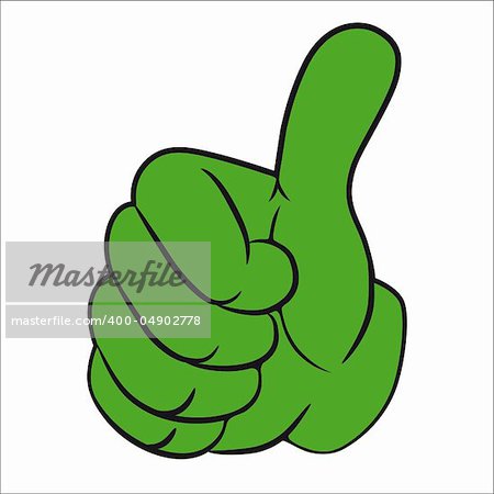 Art vector hand gesture with thumb up.