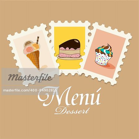 Vector dessert menu pattern