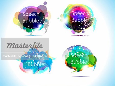 abstract colorful speech bubble vector illustration