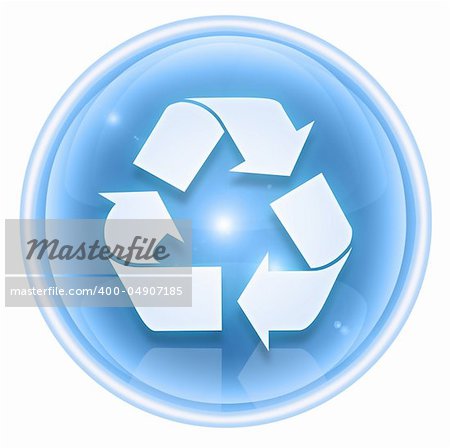 Recycling symbol icon ice, isolated on white background.