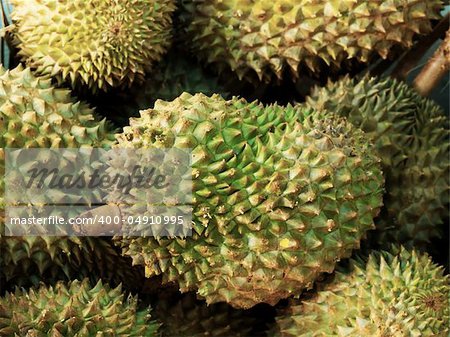 close up of durians, king of fruits