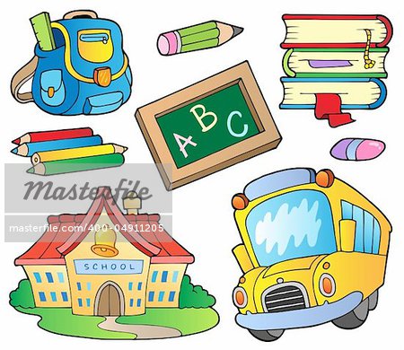 School supplies collection 1 - vector illustration.